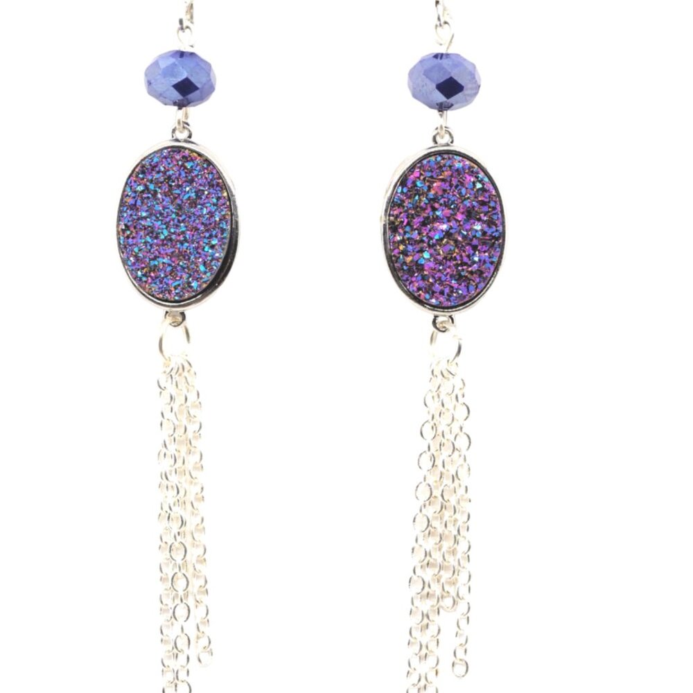 Purple Glittered Ice Earrings